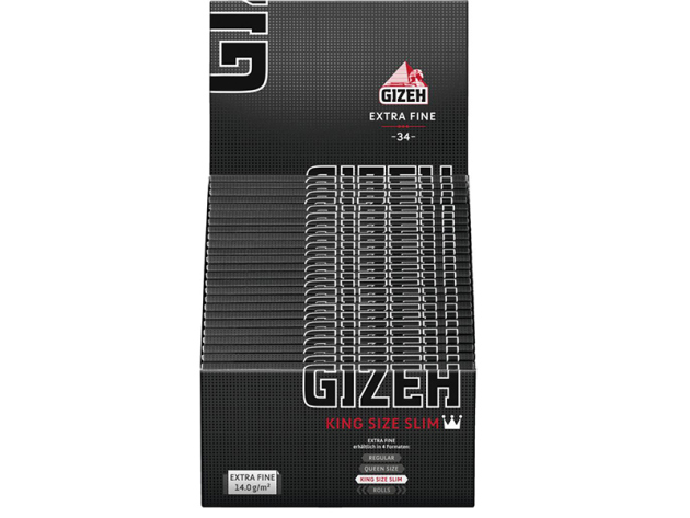 Gizeh Black Extra Fine King Size Slim 50 Hefte je 34 Blatt