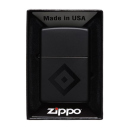 Zippo Feuerzeug - HSV Schwarz Matt / schwarze Raute