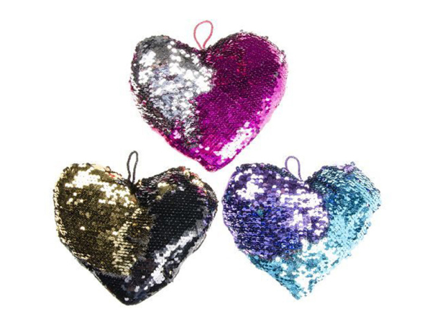 Plush Glitter Hearts 3-fold assorted, 12p Pack