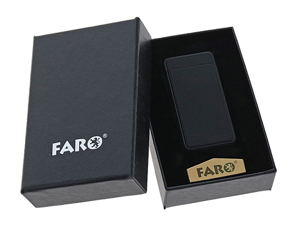 USB-Feuerzeug mit Lichtbogen, schwarz in Geschenkbox