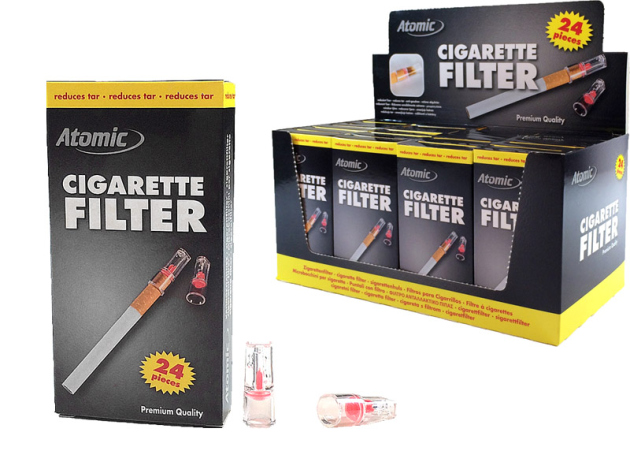 Atomic Cigarette Filters Eco Pack, 24p display