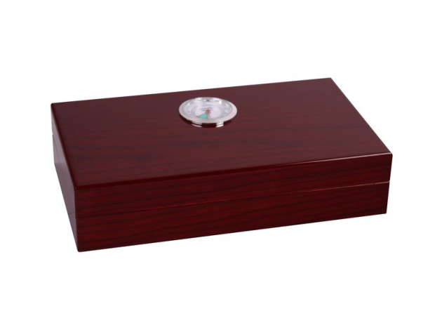 Humidor "Kirschholz-Kompakt" for Cigars, Bordeaux-Red