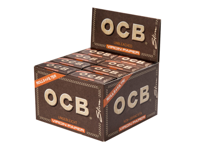 OCB Rolls unbleached Virgin + Tips -16 Rolls each 4 meters