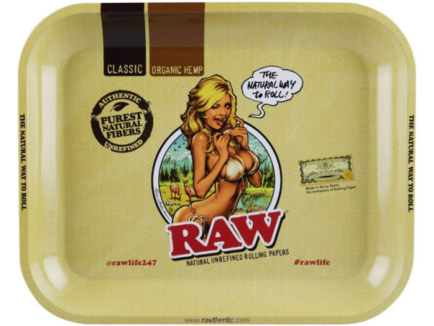 RAW Rolling Tray Roll-Base metal - "Girl",  LARGE 34 x 27,5