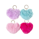 Herz Schl&uuml;sselanh&auml;nger fluffig, 12er Set
