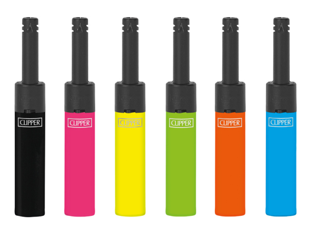 Clipper Mini Stabfeuerzeug SHINY COLORS, 24er Display