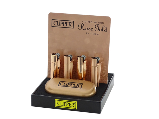 Clipper Metal Micro ROSE GOLD incl. present boxes, 12p Display