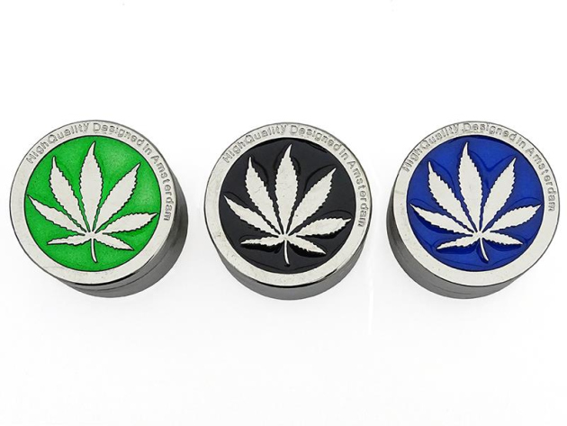 Grinder "Hanfblatt" 4-tlg., 38 x 40 mm, einzeln