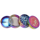 Grinder "Bob Marley" 4-tlg., Regenbogen, 37 x 50 mm; einzeln