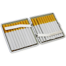 Cigarette Case display 12x "Quarree" with clasp, capacity 20 cigarettes