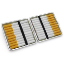 Cigarette Case display 12x "Schlangenhaut" with rubber band, capacity 20 cigarettes