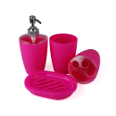 Bath Set Plastic Pink 4 pieces