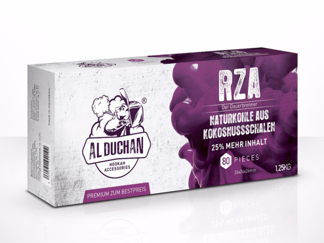 Al Duchan RZA Premium-Naturkohle (Kokos) 64er Pack, 1 Kg