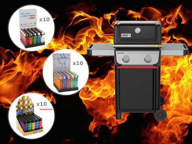 1500 Lighters + Weber Gas BBQ Spirit E-210 Classic free on top