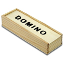 Holz Dominospiel in Holzschachtel, 15x5x3cm, 28-teilig