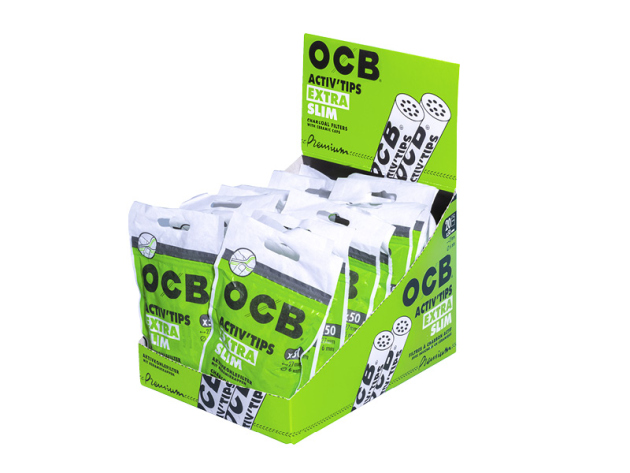 OCB Filter Extra Slim ActivTips Aktive-Charcoal 6mm, 50 pcs.