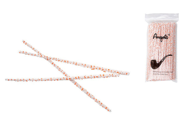 Pfeifenreiniger Angelo, Orange-Weiß, 16cm, 80 Stück