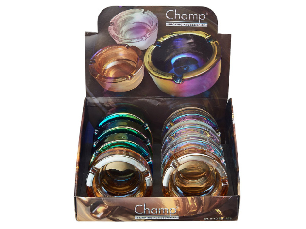 Glasaschenbecher "Metallic"  Ø 9,1cm, 8er Display