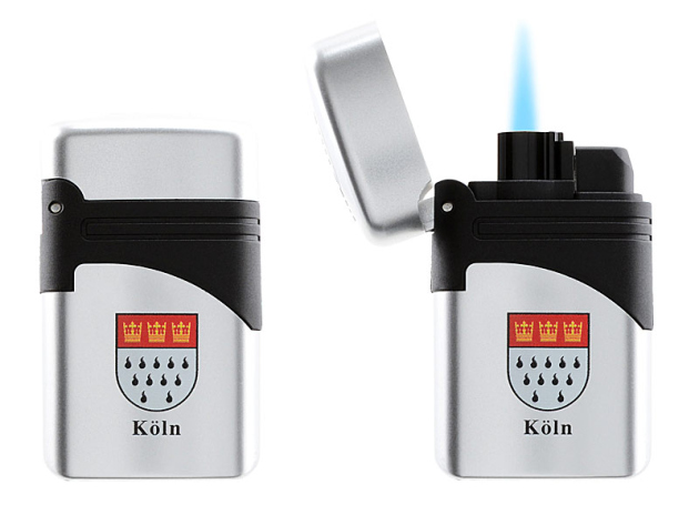 Sturmfeuerzeuge "Köln" Blaue Jet-Flamme, 25er Display