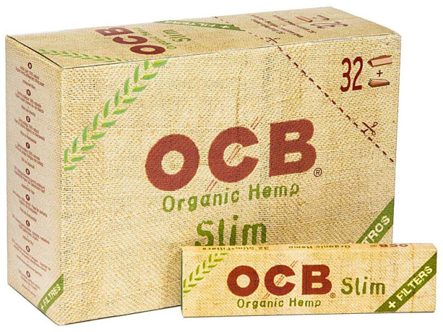 OCB KS Organic Hemp Slim + Tips, 32 Heftchen à 32 Blatt + Tips