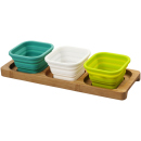 Bambustablett mit 3 Sch&auml;lchen