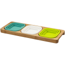 Bambustablett mit 3 Sch&auml;lchen