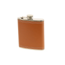 Flachmann "Lederoptik" Hellbraun; 7oz