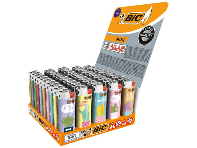 BIC Mini J25 Reibrad Feuerzeuge "Summer Cactus", 50er Display*
