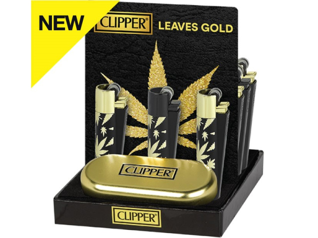 Clipper Metal Large LEAVES GOLD, 12er Display