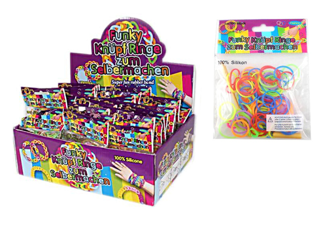 Loom -  Funky Knüpfringe, Silikonringe 48er Display