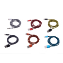 Tekmee Ladekabel USB auf USB-C, Nylon, 1m, farbig sort.