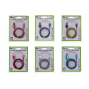 Tekmee Ladekabel USB auf USB-C, Nylon, 1m, farbig sort.