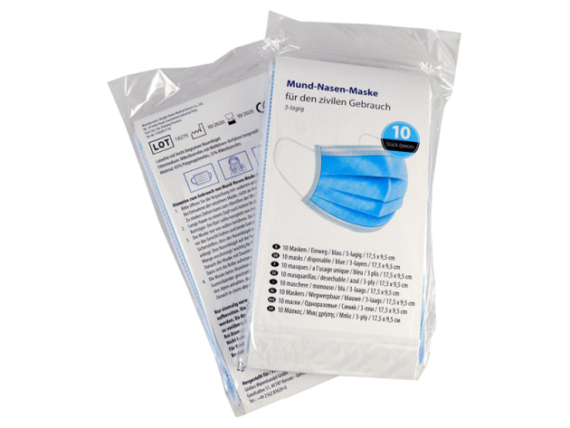 10er Pack Mundbedeckung (Aus hygienischen Gründen ist eine Rücknahme ausgeschlossen!)