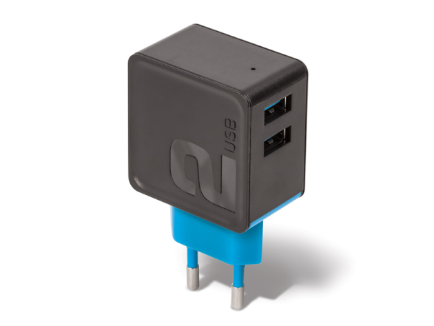 Forever Netzstecker 2x USB, schwarz/blau