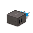 Forever Netzstecker 2x USB, schwarz/blau