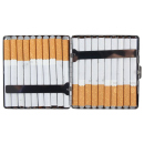 Zigarettenetui "Chrom Muster" für 20 Zig., mit Spange, 8er Display