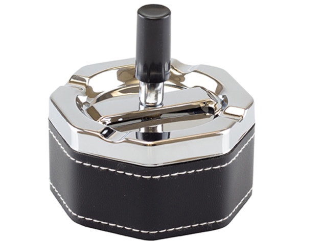 Drehaschenbecher "Hexagon" Black PVC Ø 9 cm