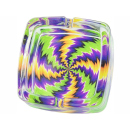 Glasaschenbecher Quadratisch - 6 Motive, Ø 9 cm, 6er Display