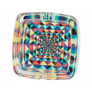 Glasaschenbecher Quadratisch - 6 Motive, Ø 9 cm, 6er Display