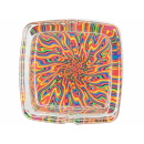 Glasaschenbecher Quadratisch - 6 Motive, Ø 9 cm, 6er Display