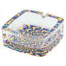 Glasaschenbecher Quadratisch - 6 Motive, Ø 9 cm, 6er Display