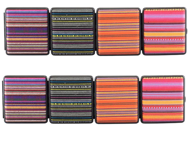 Zigarettenetui "Maya" für 20. Zig., mit Gummiband, 8er Display