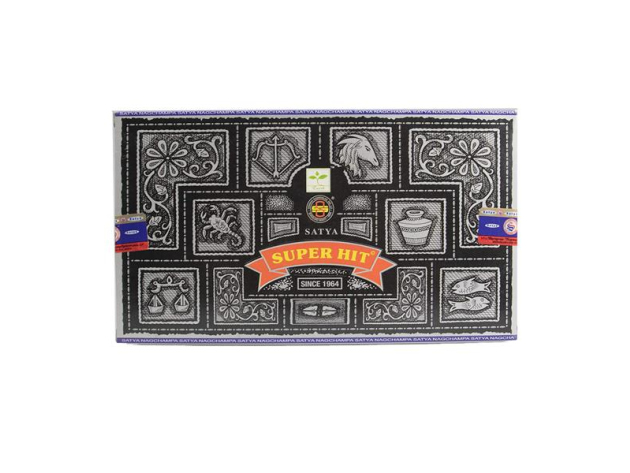 Räucherstäbchen Satya Super Hit, 180g Großpackung - 12 Schachteln zu je 15g