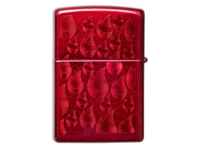Zippo Feuerzeug - Candy Apple Red Iced mit "Flamme"