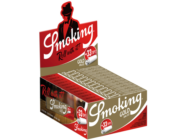 Smoking King Size Gold 24 Hefte je 33 Blatt + Tips