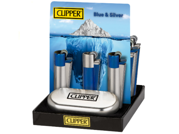 Clipper Metal Large BLUE & SILVER inkl. Geschenkbox, 12er Display