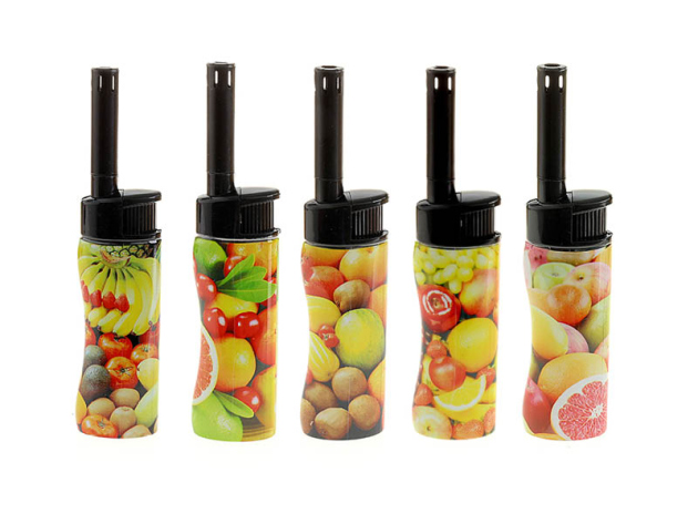 Stabfeuerzeuge Mini "Fruits", versch. Motive; 50er Display