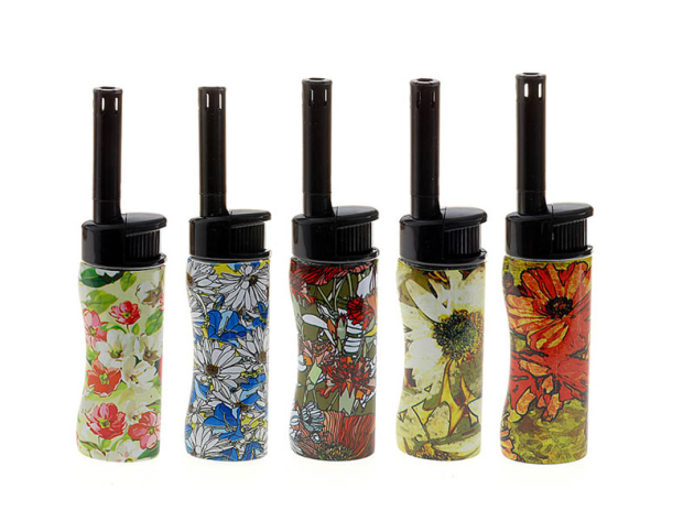 Stabfeuerzeuge Mini "Flowers", versch. Motive; 50er Display