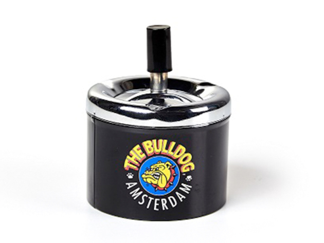 Bulldog Drehaschenbecher Schwarz Ø 9 cm*