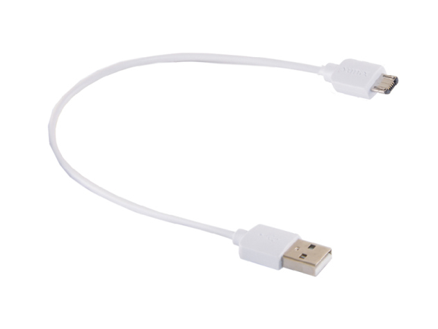 Ladekabel USB auf Micro-USB, kurz 25 cm, weiß